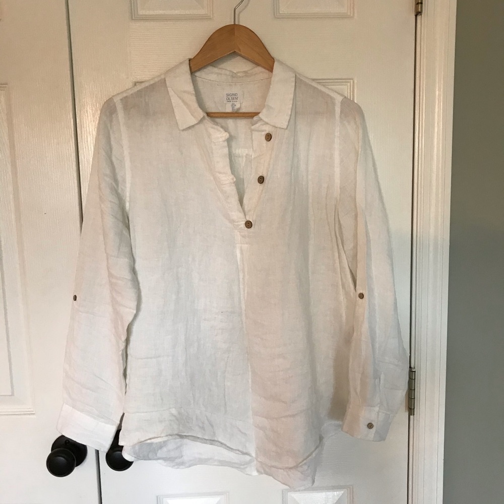 White linen blouse